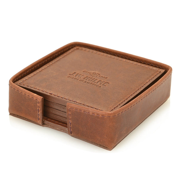 Leather Coaster 5pc Box Set