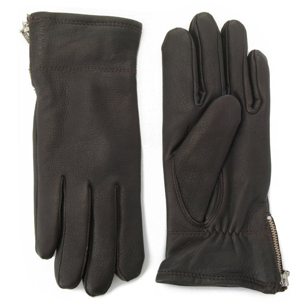 Hestra Charlene Deerskin Leather Zip Gloves