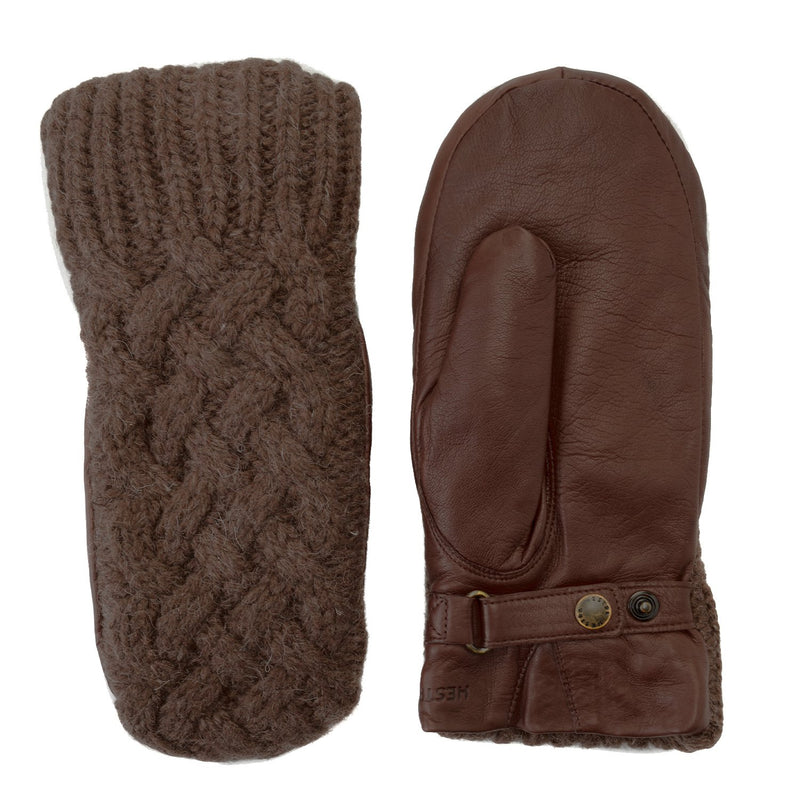 Hestra Ragnhild Cable Knit Leather Mitten