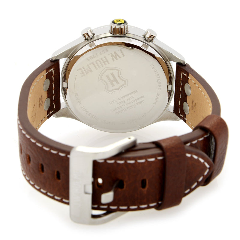 45mm Quartz Chronograph Leather Strap Watch Men's